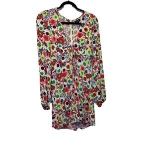 AFRM Revolve sz S Caprice Mini Dress Summer Daisy Floral Long Sleeve Event